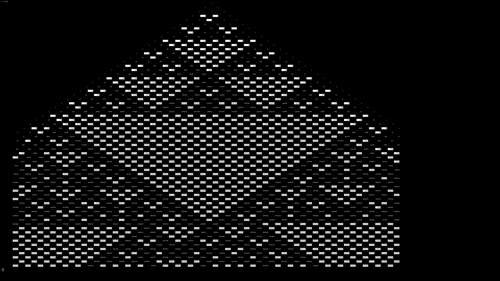 [array.c + printArrayModThree.c: a Pascal's triangle]