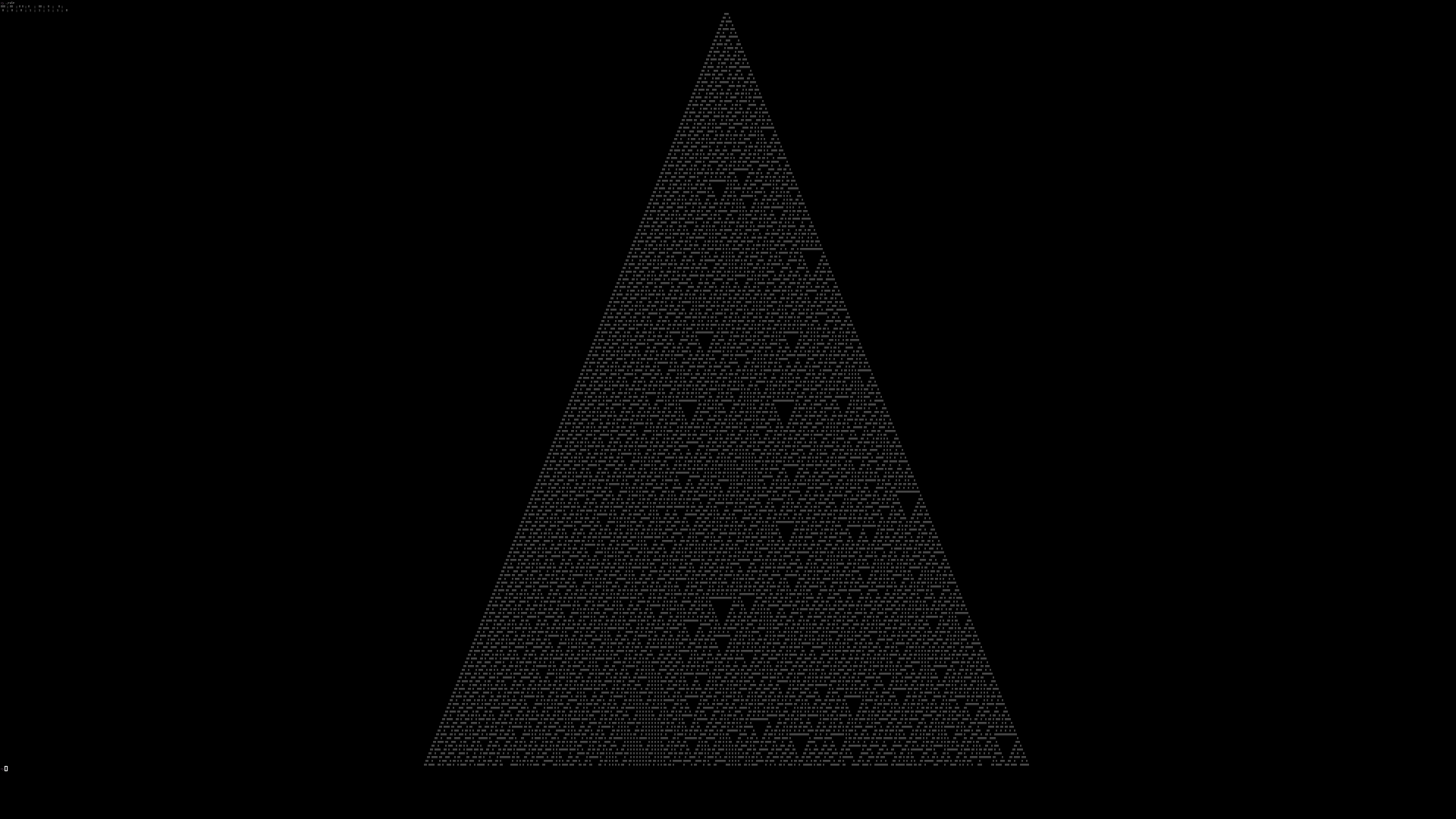 [rule.c: the 1-D cellular automaton, rule 30]