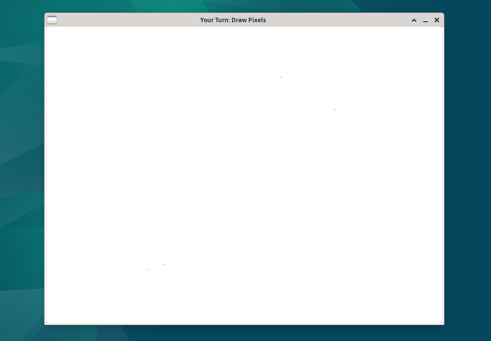 Screenshot of a SplashKit window displaying an empty SplashKit window with 8 pixels