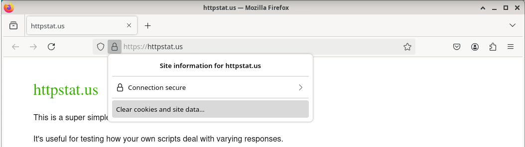 Clear cookies and site data