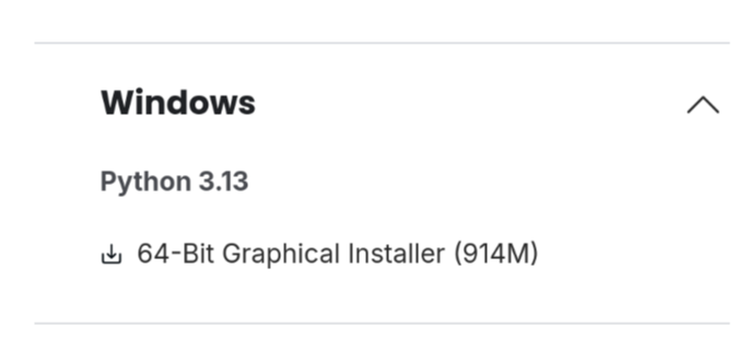 Anaconda Windows installer link