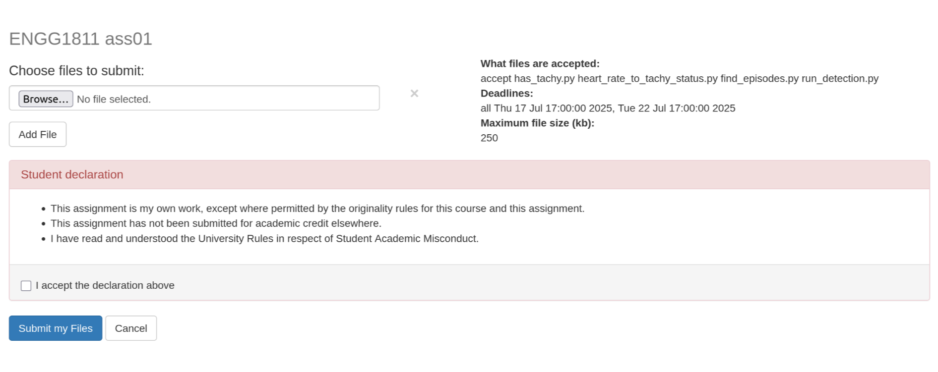 Online submission prompt