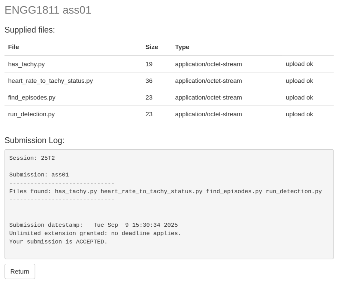 Submission success page