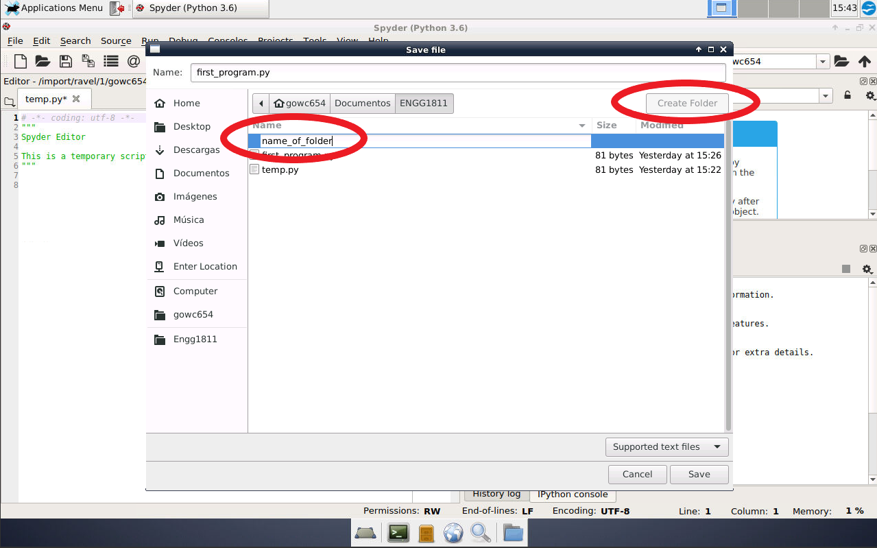 Save file prompt from Spyder on VLAB
